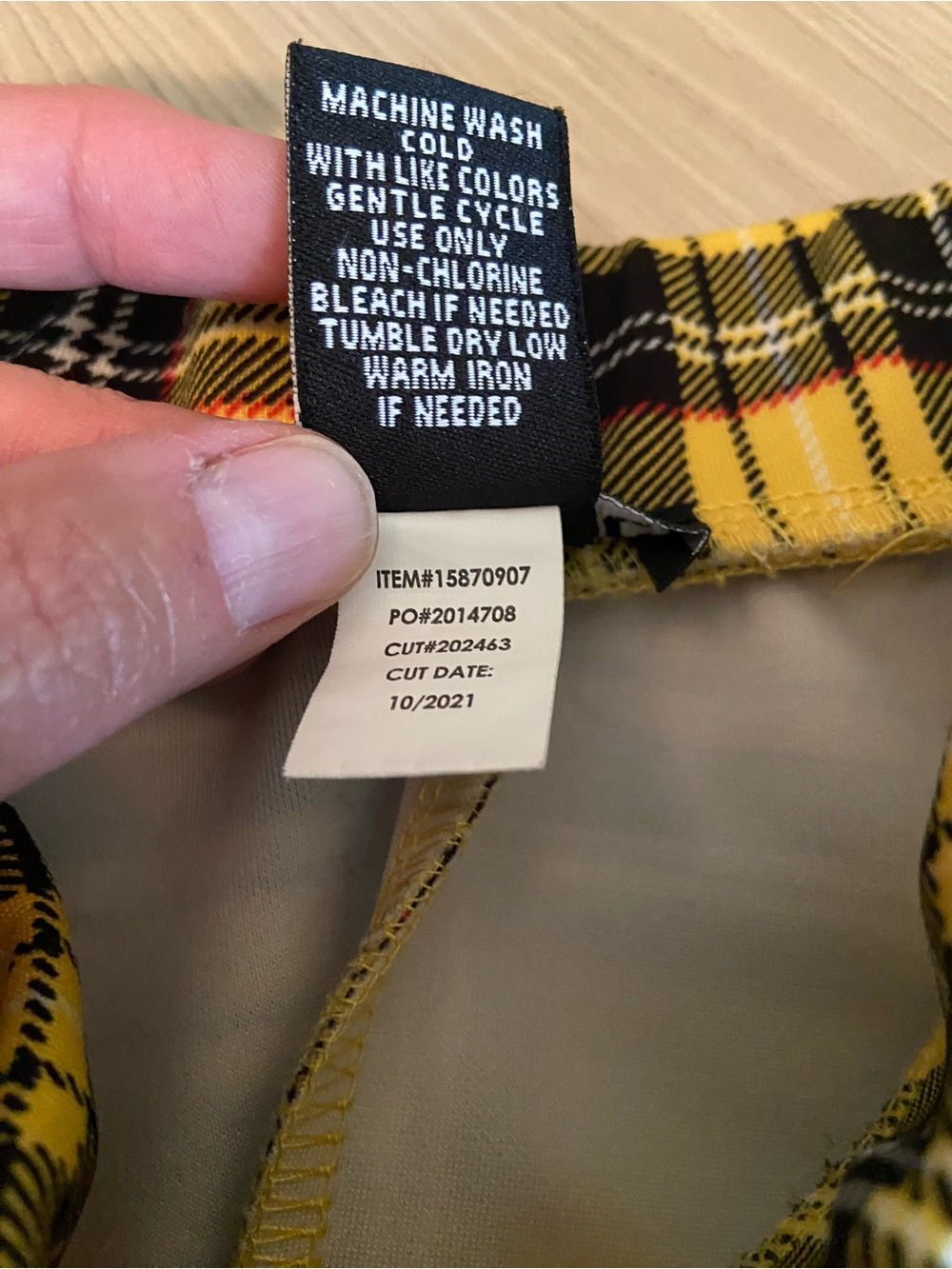 Hot Topic Yellow and Black Plaid Midi Skirt with Lace-Up Sides - Picture 4 of 5